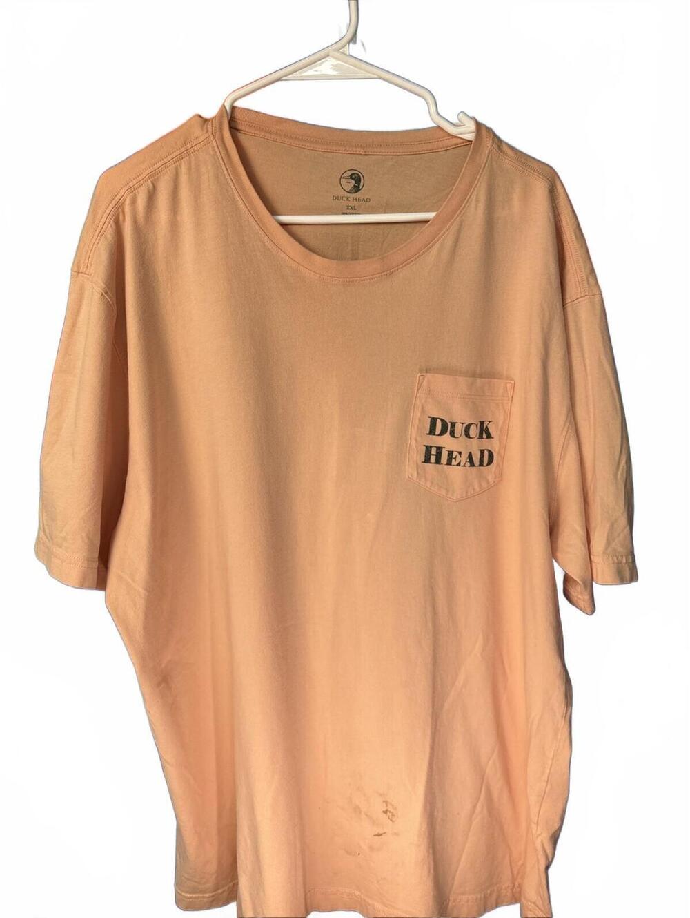 Duck Head Peach Graphic T-Shirt with Front Pocket and Backed